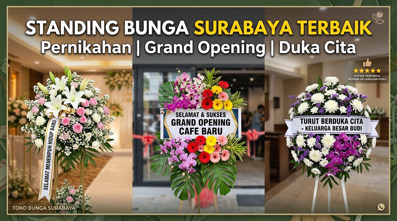 Standing Bunga Surabaya Terbaik untuk Pernikahan, Grand Opening, dan Duka Cita